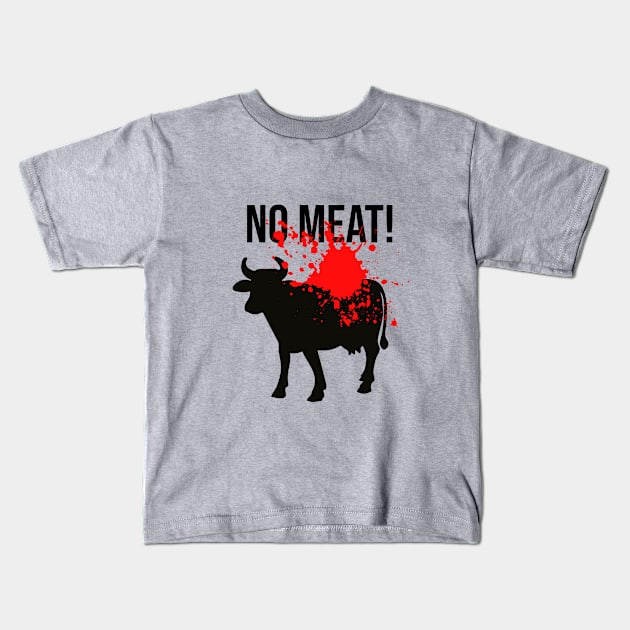 No Meat Kids T-Shirt by cypryanus